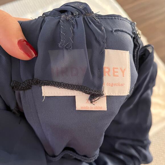 Birdy Grey Blue Chiffon Bridesmaid Dress Wmns XXL Wedding Guest Formal - Picture 14 of 15